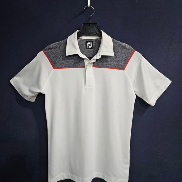 풋조이 화이트 남성 슬림핏 90~95 골프 카라반팔티 