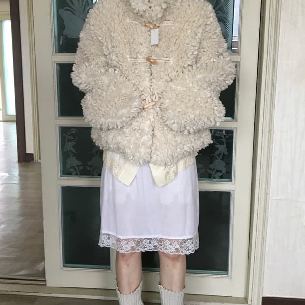 Fake fur duffle button jacket