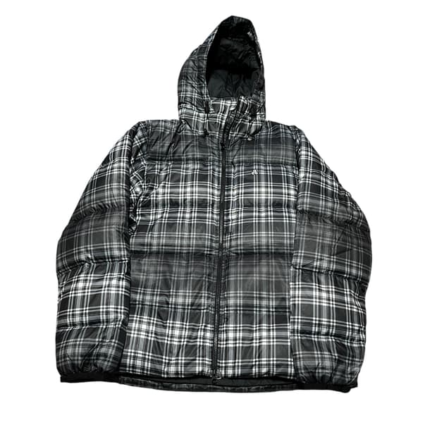 나이키 ACG 그라데이션 블랙 체크 구스 패딩 다운 자켓