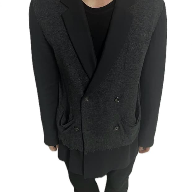 언더커버 17aw 니트도킹 블레이저