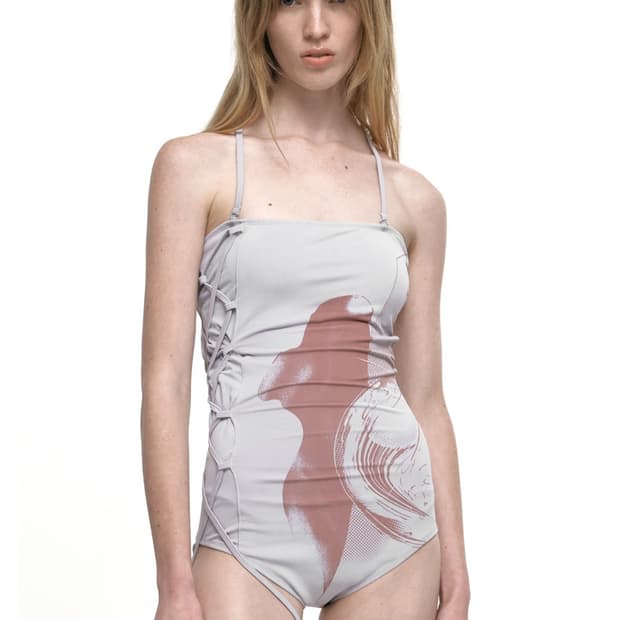 새상품 나체 nache COSMIC SWIM SUIT LIGHT GRAY