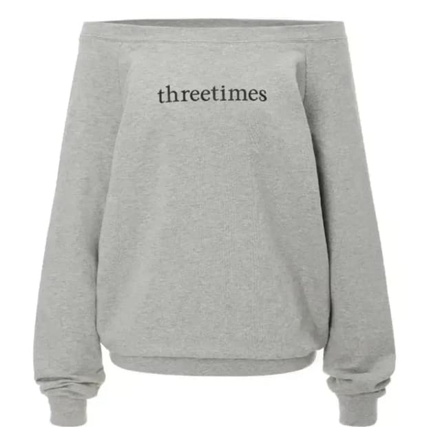 쓰리타임즈 베이직 로고 오프탑 그레이 s