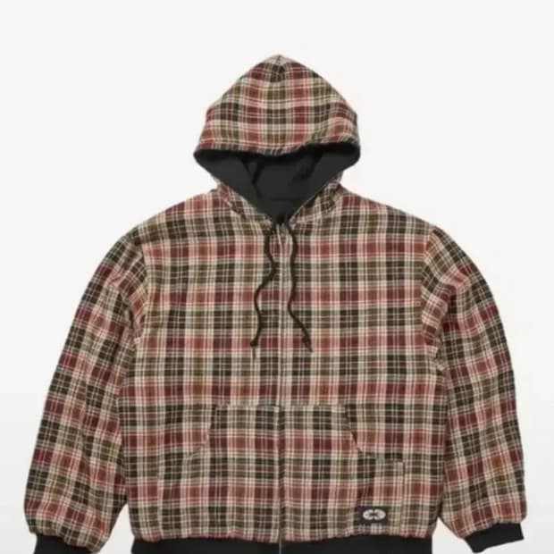 이알티알 리버시블 체크 후드집업