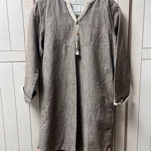 빈티지모리걸 셔츠 원피스 7부 하구미