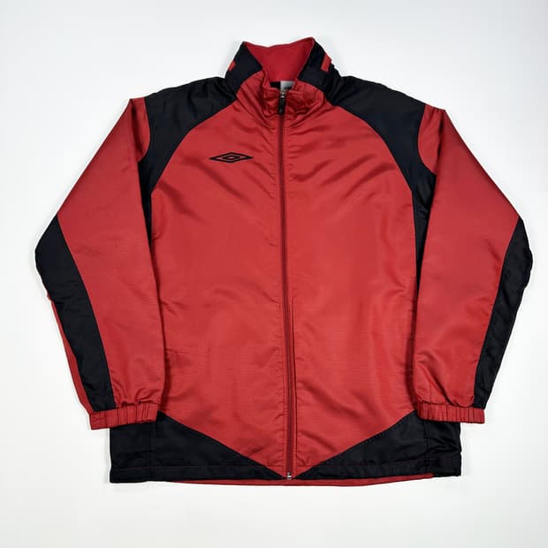 엄브로 자수로고 오버핏 바람막이 버건디 레드 L