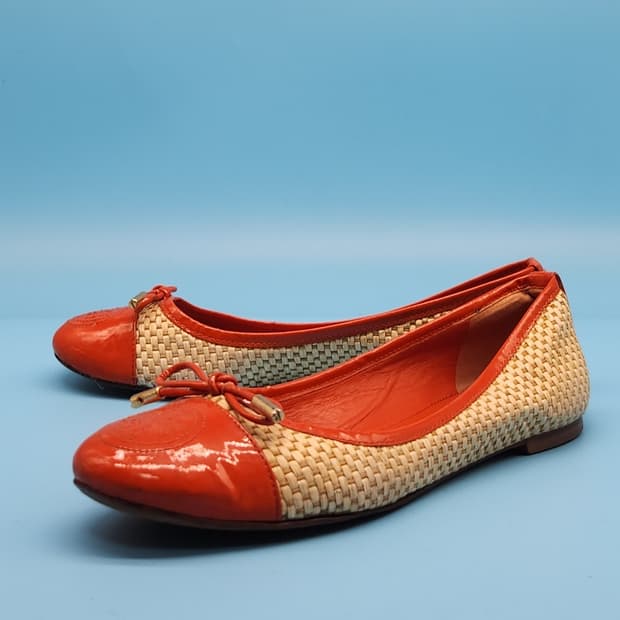 ooo 토리버치 라탄 여성플랫슈즈 7.5 245