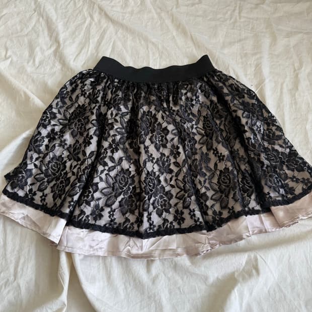 블랙 오리엔탈 미니 스커트