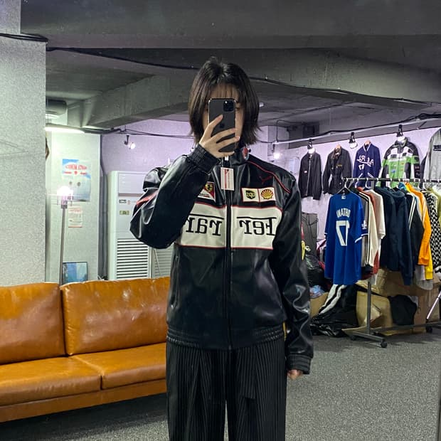 빈티지 페라리 레더 레이싱 자켓 B2943