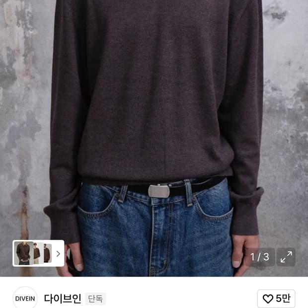 다이브인 LOOSED FINE WOOL V-NECK KNIT (BROWN