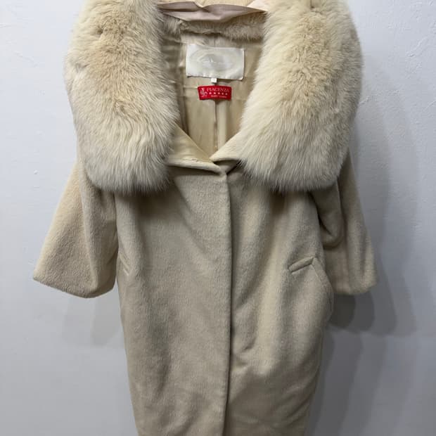 정품) 오브제 PIACENZA 베이비 라마 폭스 퍼 코트 40(66-77