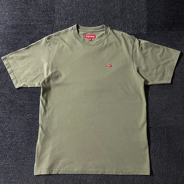 Supreme 24ss 스몰 박스로고 올리브 티 M사이즈