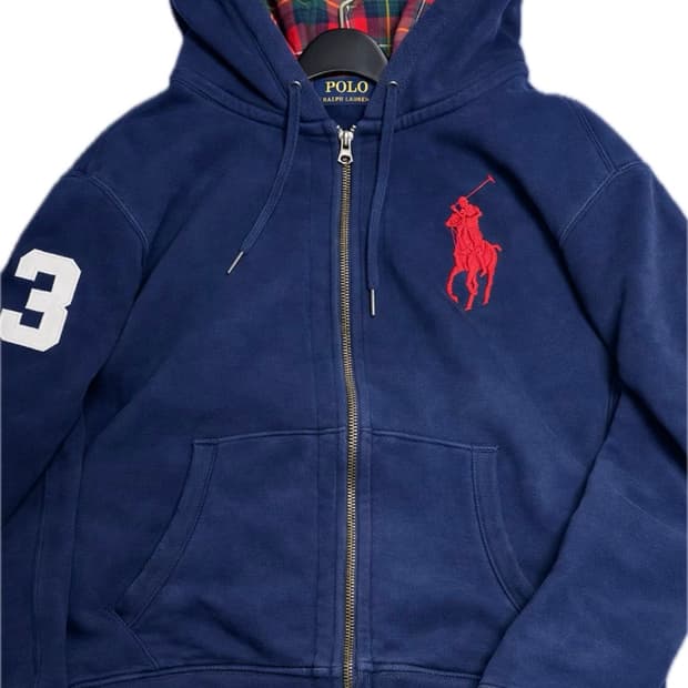 최저가)빅포니 체크 후드집업