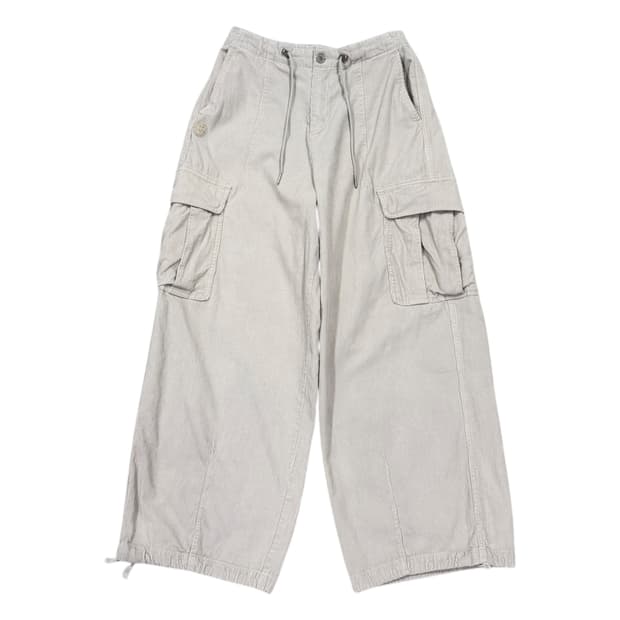 라이프워크 코듀로이 베이직 와이드 카고팬츠 아이보리 FREE