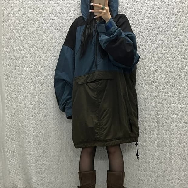 콜롬비아 올드스쿨 레트로 빅사이즈 바람막이 아노락 2XL C13635