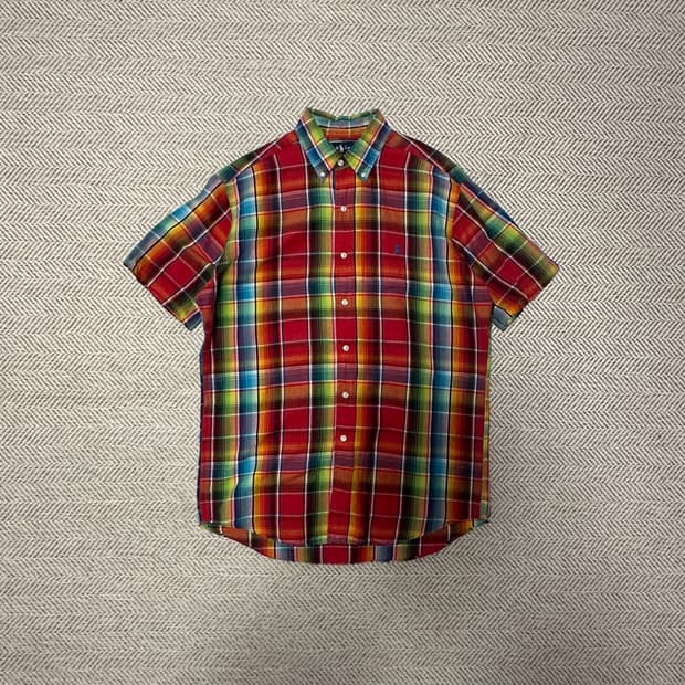 POLO RALPH LAUREN linen half shirt