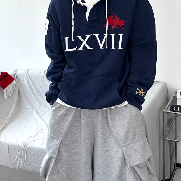폴로 랄프로렌 90s 더블포니 3 후드티 XL