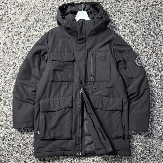 노스페이스 맥머도 2way 블랙 후드 패딩 M-L