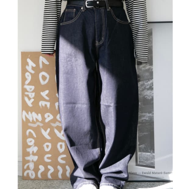 오무수히 생지 데님 팬츠 zze denim pants