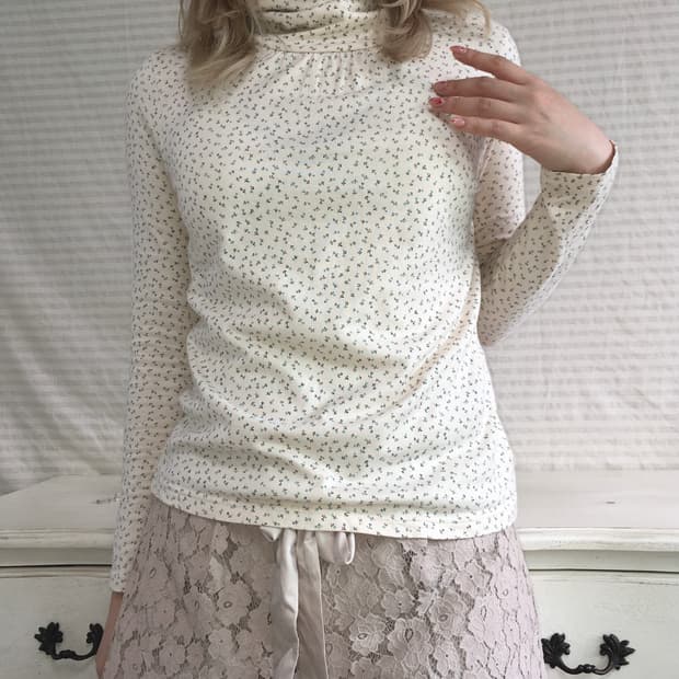 jpn vintage ivory floral pullover t