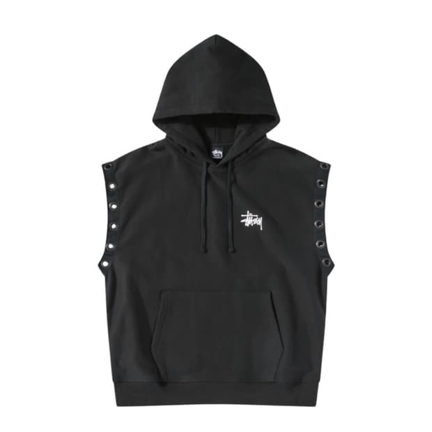 준야 와타나베 x 스투시 후드 베스트 블랙