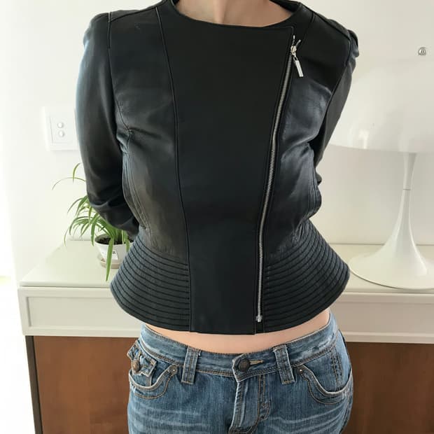 Courreges sheepskin leather jacket