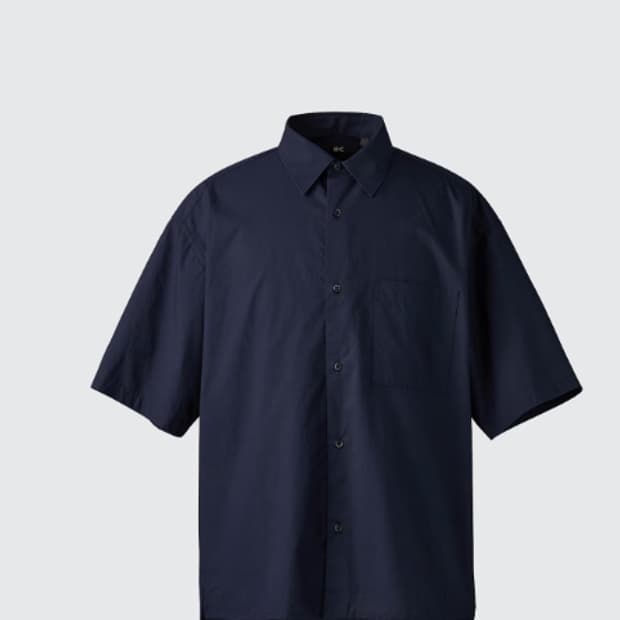 유니클로C 브로드클로스오버사이즈셔츠 네이비 XL