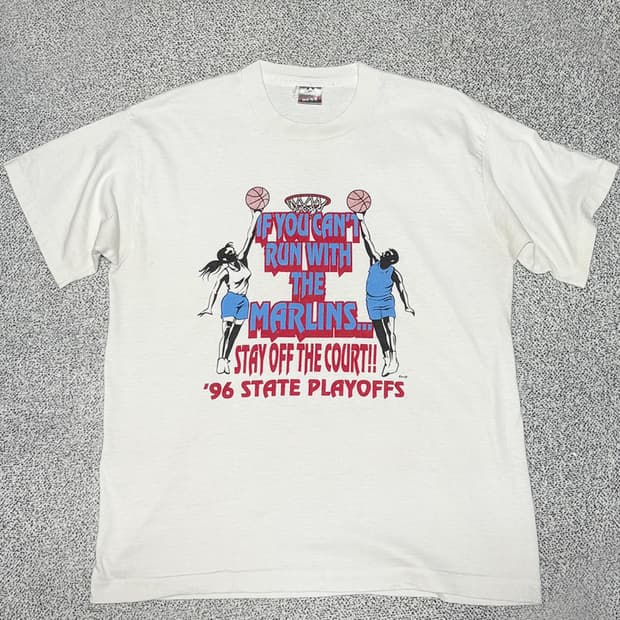 90s 빈티지 1996 Marlins State Playoffs 티셔츠