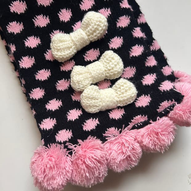 리본 땡땡이 머플러 