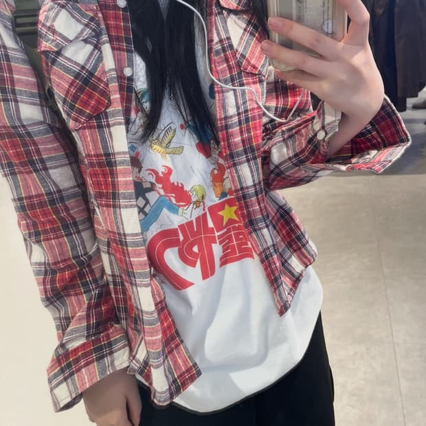 빈티지 상의 코디셋