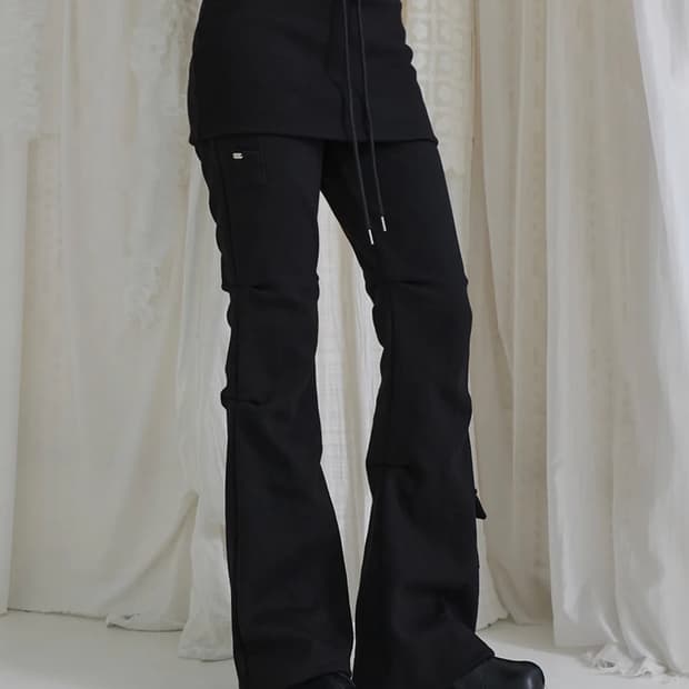 Bootcut Skirt Pants Black 