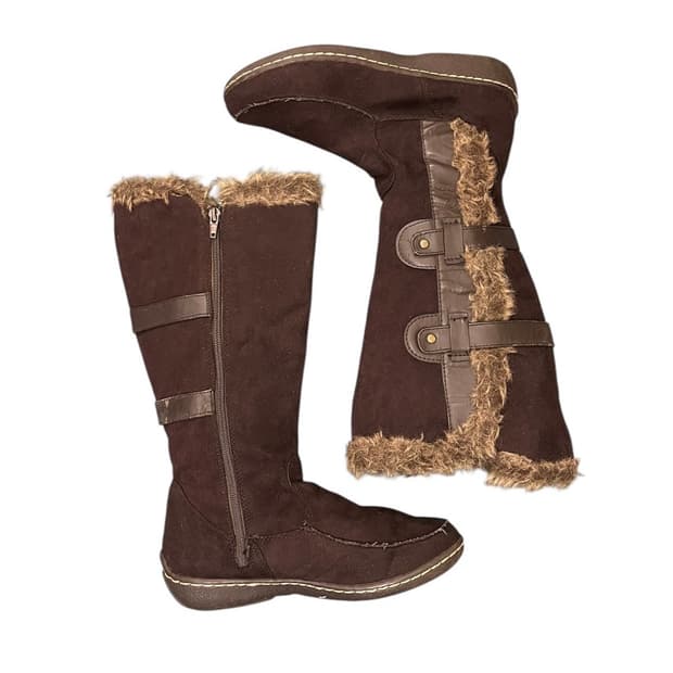 BROWN FUR TRIM BOOTS