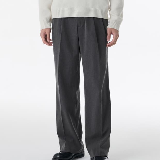 무탠다드 리얼 와이드 히든 밴딩 슬랙스 [28/미디엄그레이]유니클로르아르