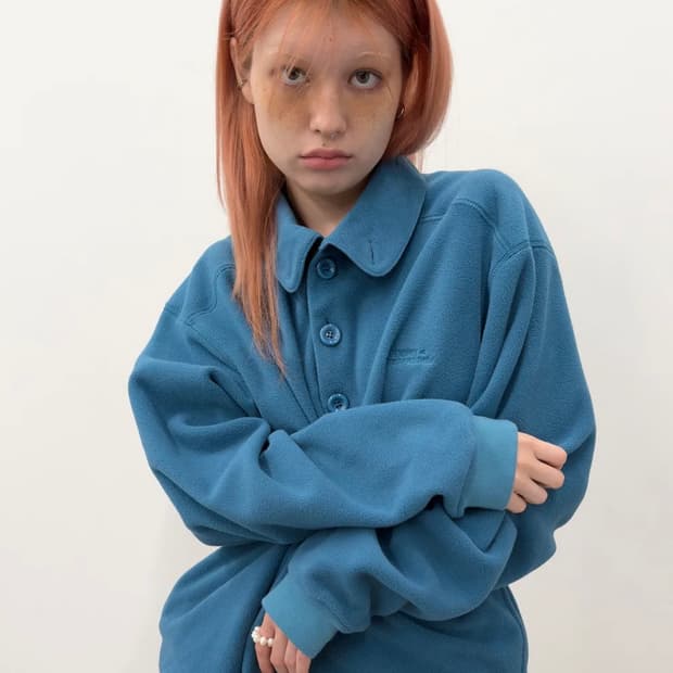 타입서비스 플리스 Buttoned Fleece Top [Blue]