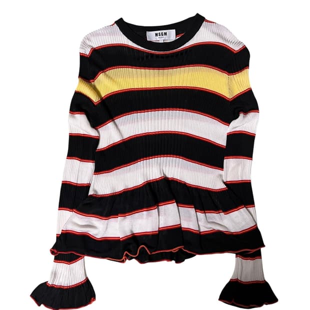 MSGM 스트라이프 프릴 니트