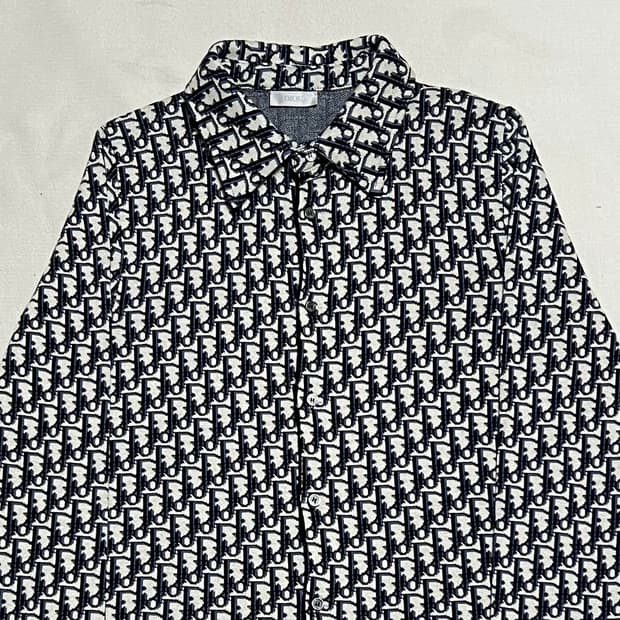 XS 디올 오블리크 오버 코튼 셔츠