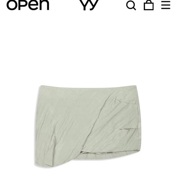 Open yy-CRINKLED GATHER MINI SKIRT,MINT