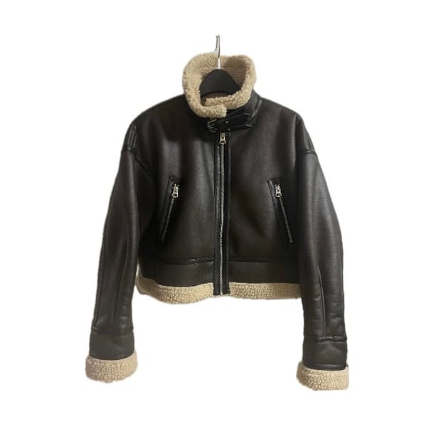 zara 자라 무스탕 크롭 자켓 브라운