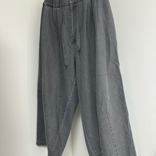 앵글런 데님 벌룬팬츠 - GREY