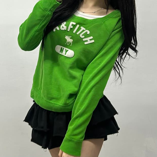 아베크롬비 u넥 올드스쿨 스웻 셔츠 맨투맨(M)