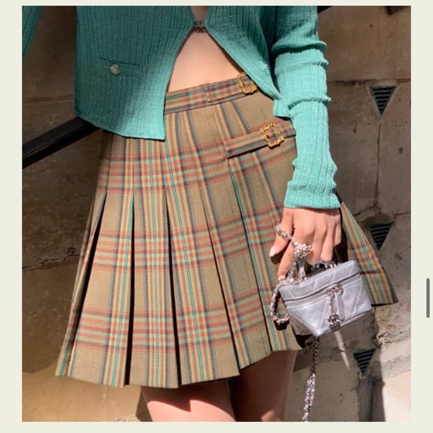 서쿠키 올리비아 체크 스커트 S