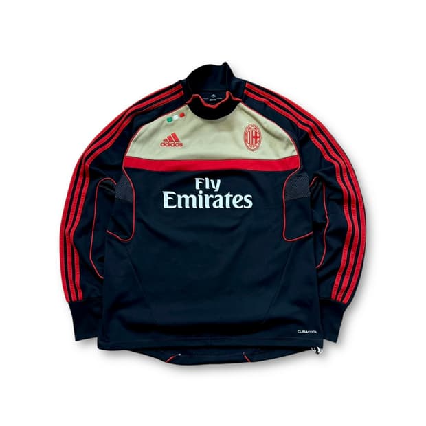 아디다스 AC밀란 11-12 핑거홀 웜업 트레이닝 탑