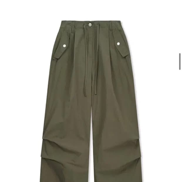 헬레네파리스 스트링 플랩 포켓 나일론 팬츠 카키