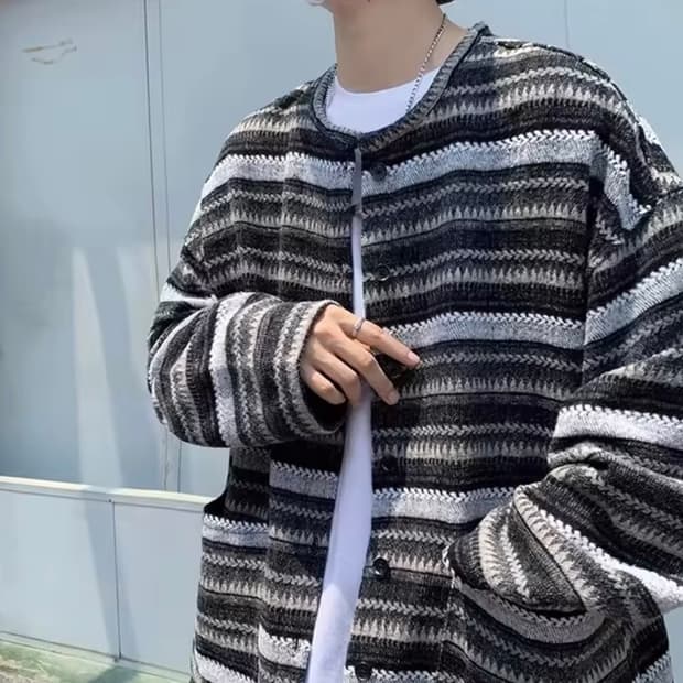 [새상품] 빈티지 후리스 니트 가디건