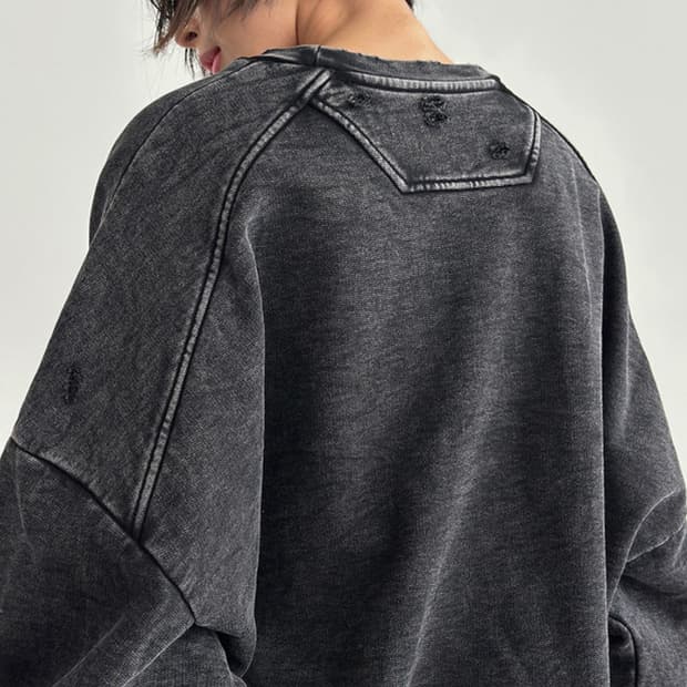 taptaptap 데미지 헤비웨이트 스웻셔츠