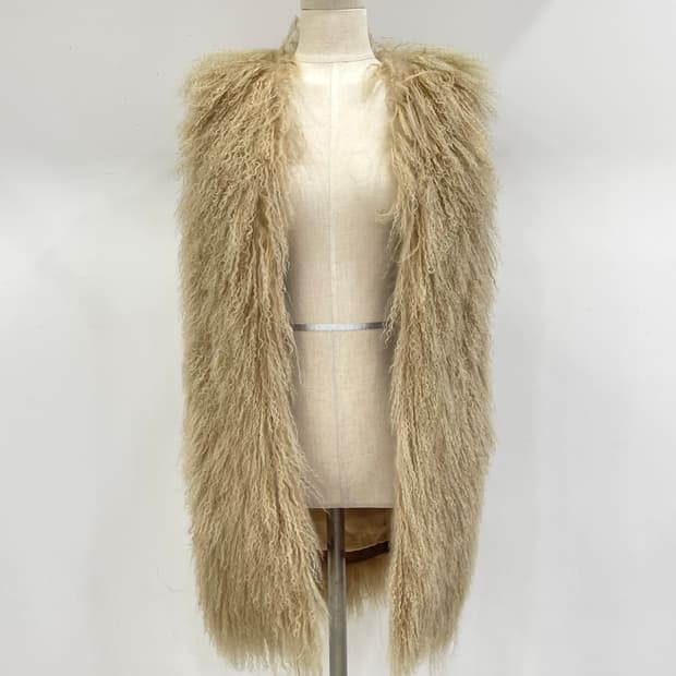 가죽 인조 퍼 조끼 