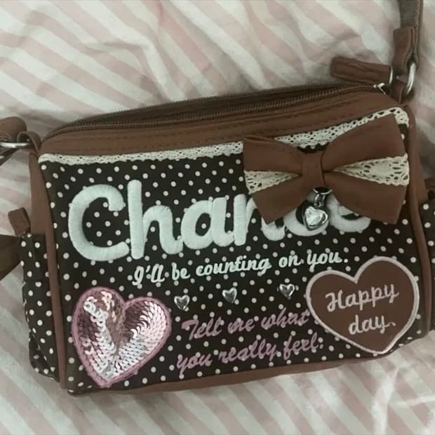 라떼갸루 charm깔 초코 도트 크로스백 리즈리사 히메카지 큐롯