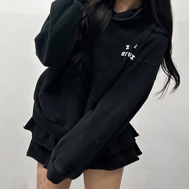 IAB 아이앱 스튜디오 블랙 스웻 셔츠 후드티