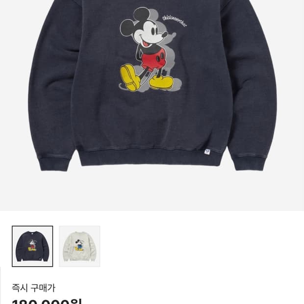디스이즈네버댓 X 디즈니 미키크루넥 네이비 S