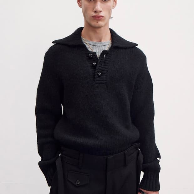 구매) 렉토 버튼업 니트 L