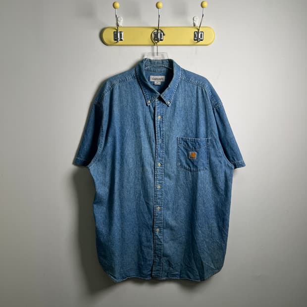 Carhartt 칼하트 데님 반팔 셔츠 XL